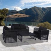 Outdoor Patio Furniture With Black Cushions