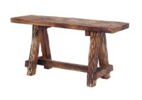 Wooden Garden Patio Bench With Retro Etching Cappuccino Brown